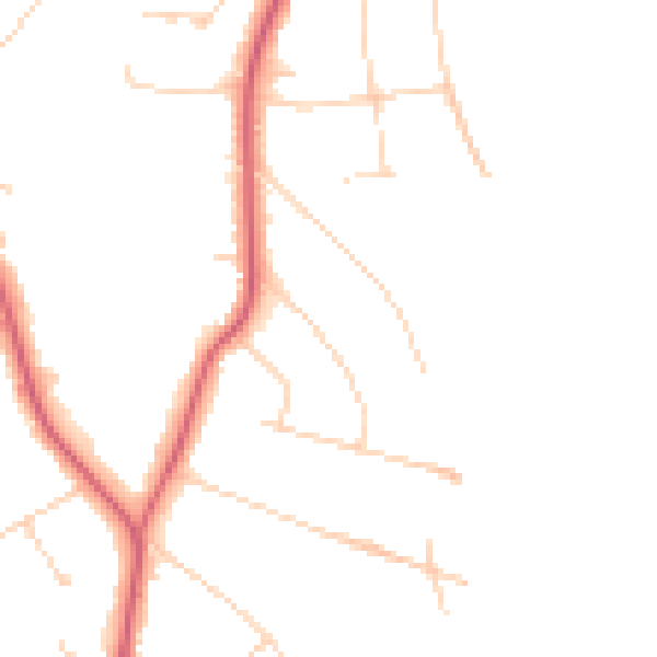 Daytime road noise heatmap for KT24 5DE