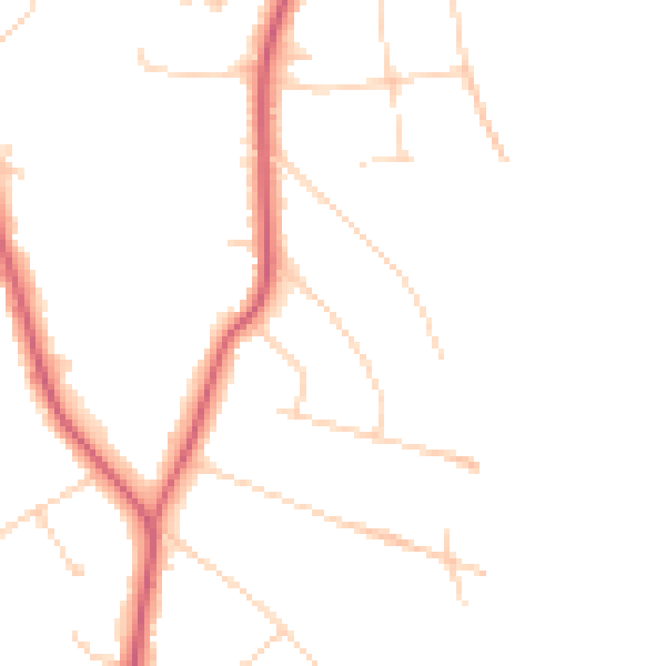 Daytime road noise heatmap for KT24 5DF