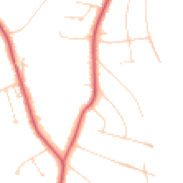 Daytime road noise heatmap for KT24 5DG