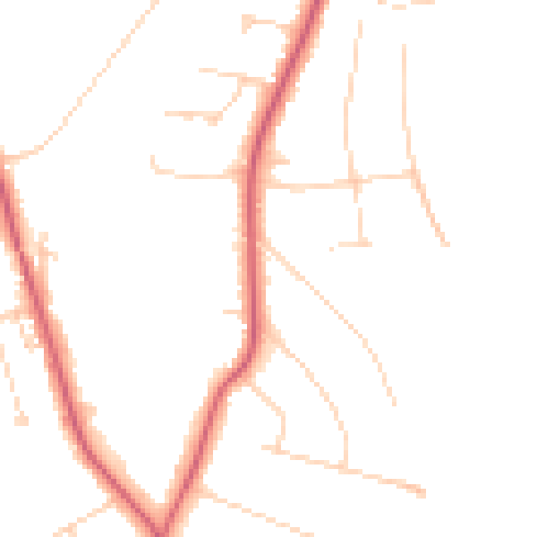 Daytime road noise heatmap for KT24 5DH