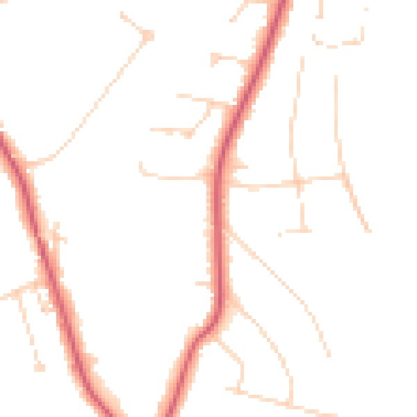 Daytime road noise heatmap for KT24 5DS
