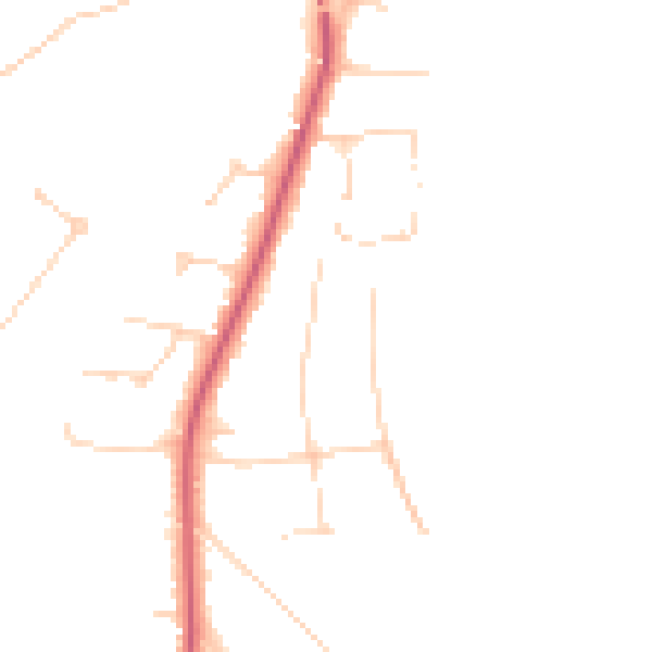 Daytime road noise heatmap for KT24 5DY