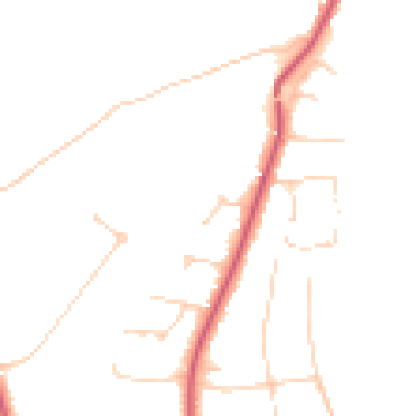 Daytime road noise heatmap for KT24 5EG