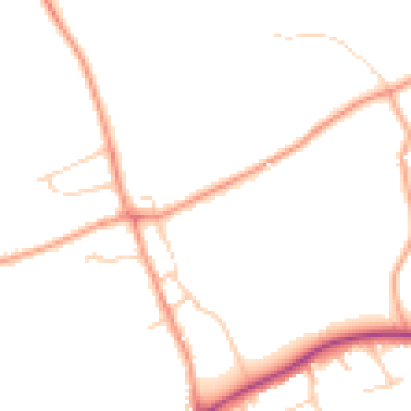 Daytime road noise heatmap for KT24 5JT