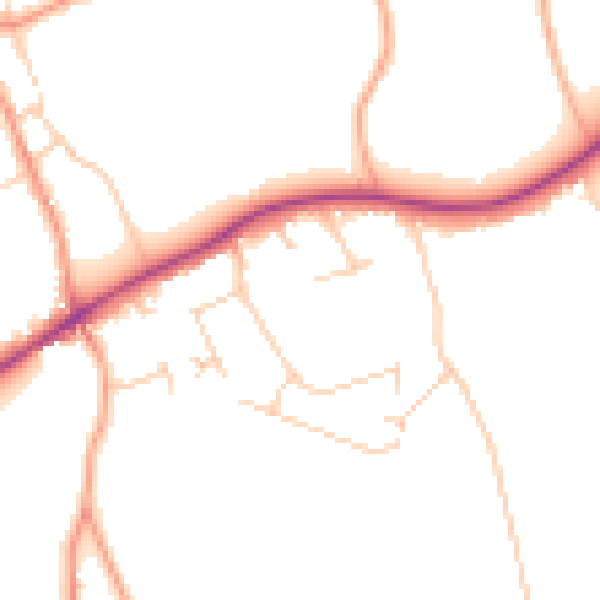 Daytime road noise heatmap for KT24 5NS