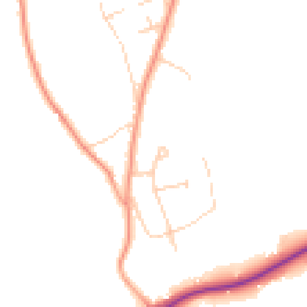Daytime road noise heatmap for KT24 6BH