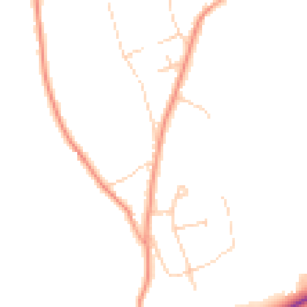 Daytime road noise heatmap for KT24 6DD
