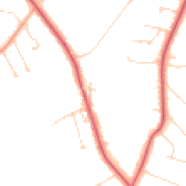 Daytime road noise heatmap for KT24 6DJ