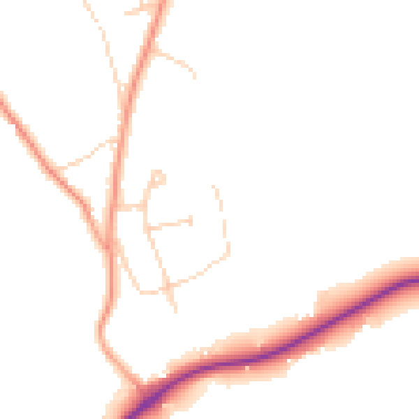 Daytime road noise heatmap for KT24 6DS
