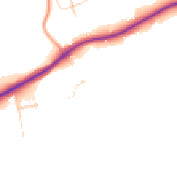 Daytime road noise heatmap for KT24 6EL