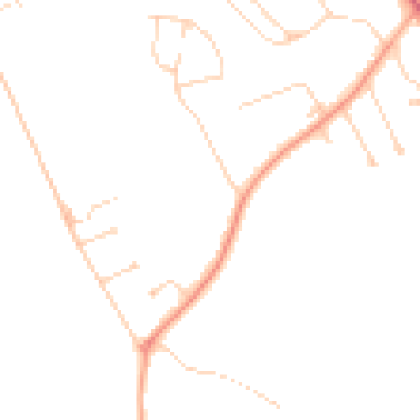 Daytime road noise heatmap for KT24 6EY