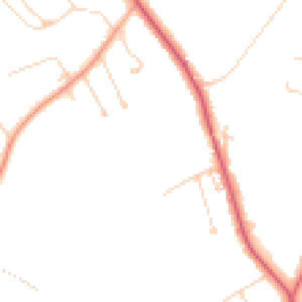 Daytime road noise heatmap for KT24 6FT