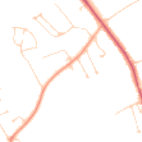 Daytime road noise heatmap for KT24 6LP