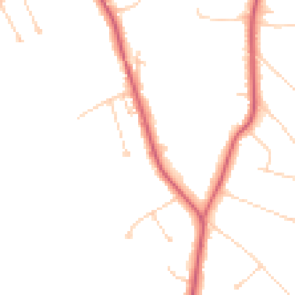 Daytime road noise heatmap for KT24 6QJ
