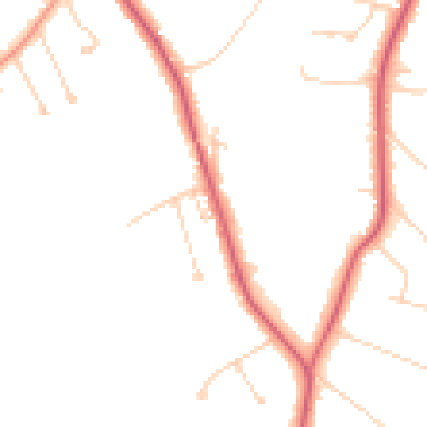 Daytime road noise heatmap for KT24 6QN