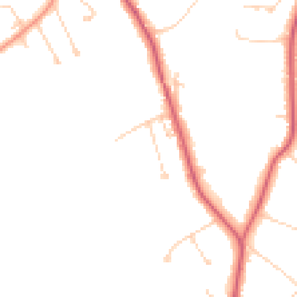Daytime road noise heatmap for KT24 6QT