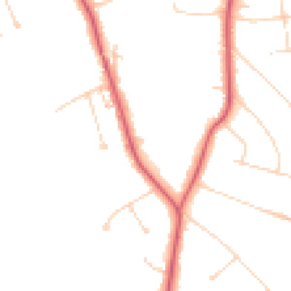 Daytime road noise heatmap for KT24 6QY