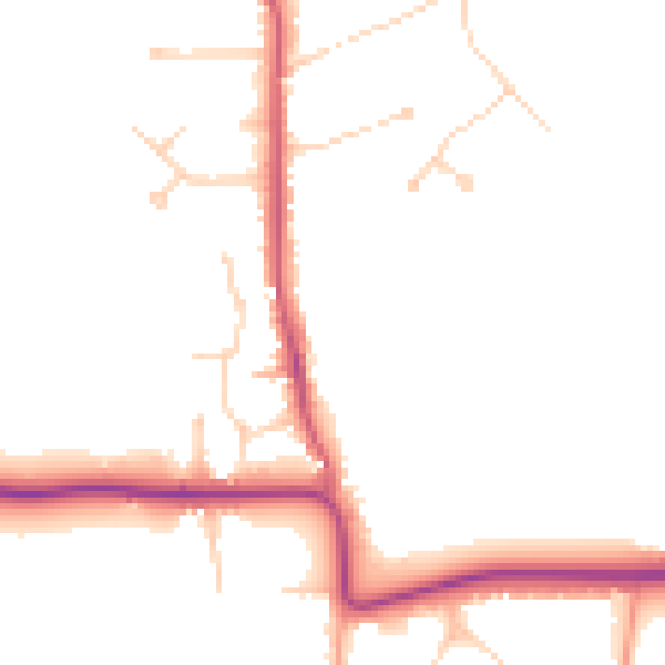 Daytime road noise heatmap for KT24 6RS