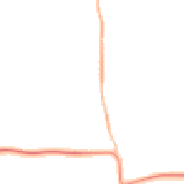 Night-time road noise heatmap for KT24 6SS
