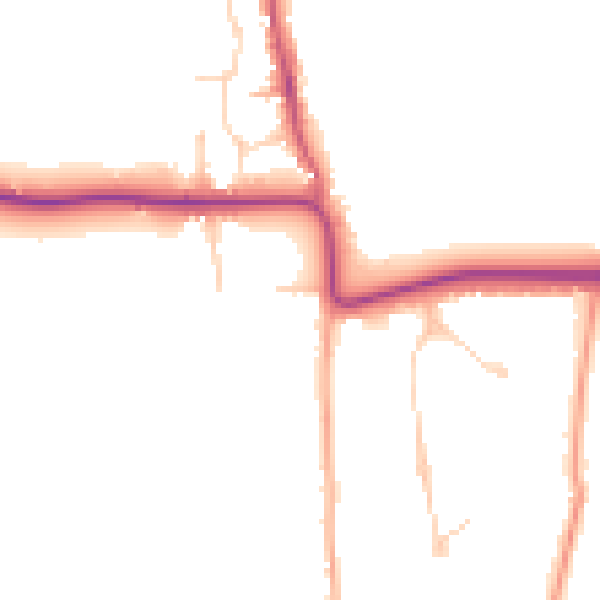 Daytime road noise heatmap for KT24 6TG