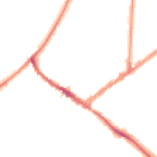 Night-time road noise heatmap for KT6 4AB