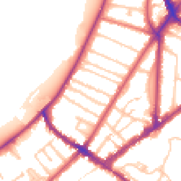 Daytime road noise heatmap for KT6 4AH