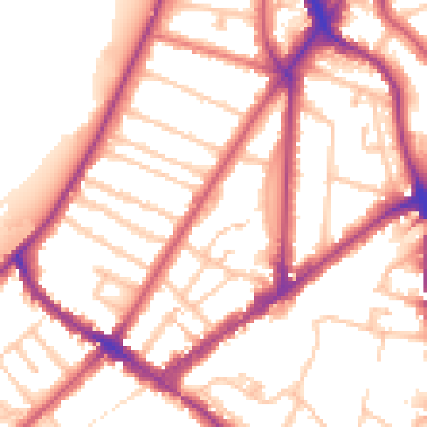 Daytime road noise heatmap for KT6 4AL