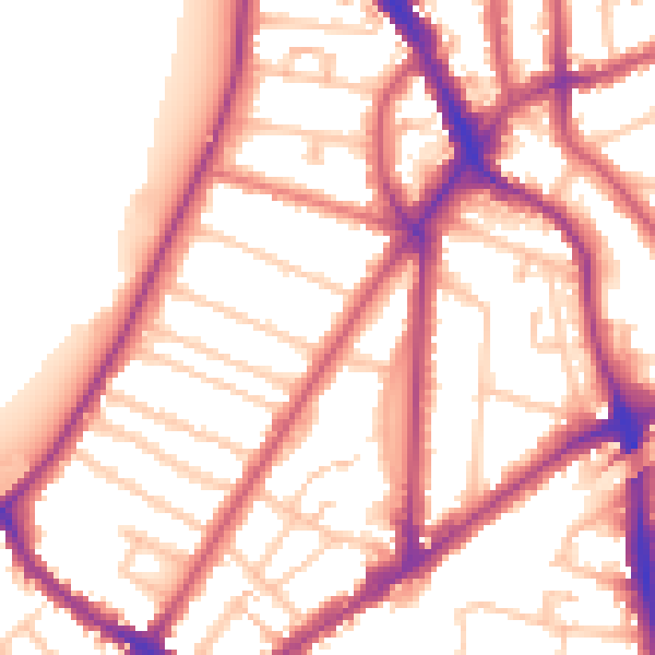 Daytime road noise heatmap for KT6 4AT