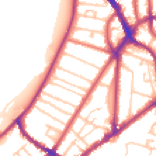 Daytime road noise heatmap for KT6 4DB