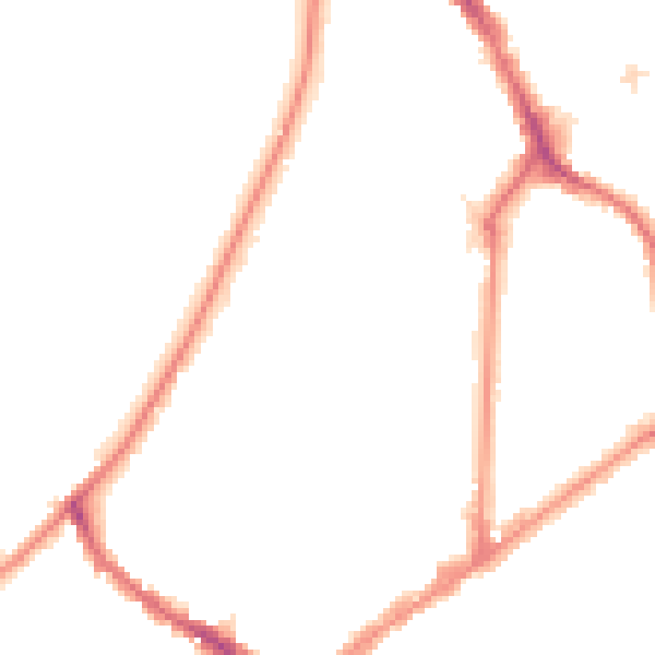 Night-time road noise heatmap for KT6 4DB