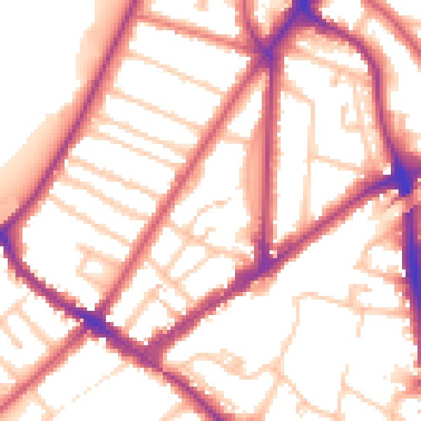 Daytime road noise heatmap for KT6 4DZ
