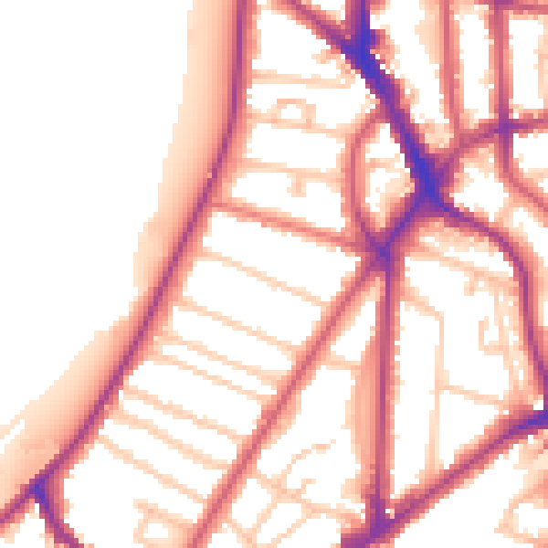 Daytime road noise heatmap for KT6 4HA