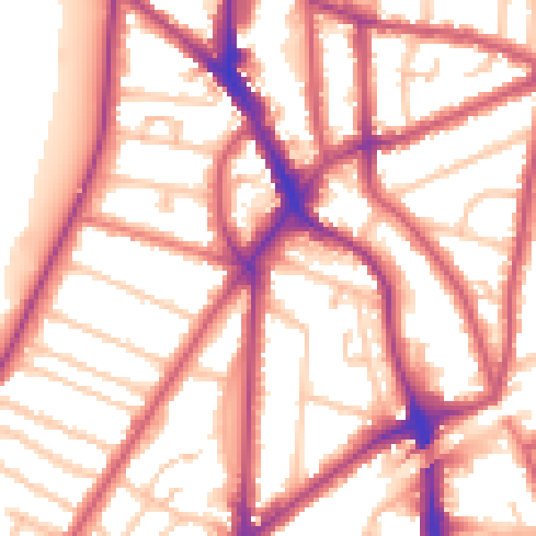 Daytime road noise heatmap for KT6 4RP