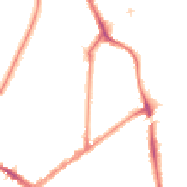 Night-time road noise heatmap for KT6 4RY