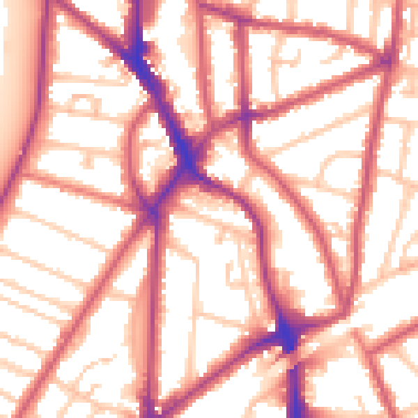 Daytime road noise heatmap for KT6 4TN