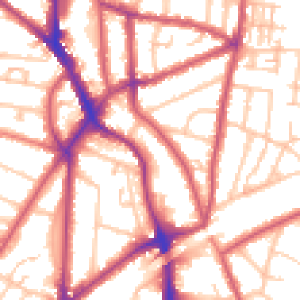 Daytime road noise heatmap for KT6 4TR
