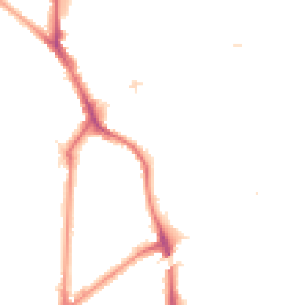 Night-time road noise heatmap for KT6 4TR
