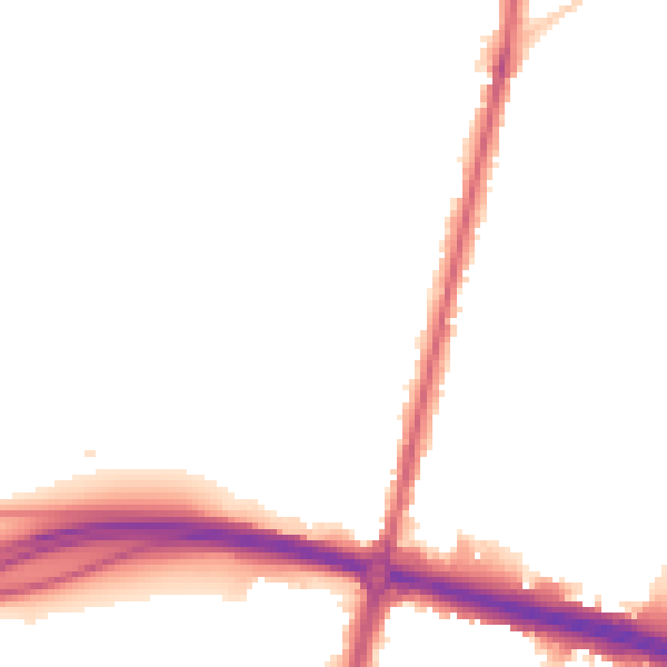 Night-time road noise heatmap for KT6 5BX