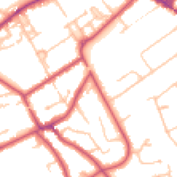 Daytime road noise heatmap for KT6 5ED