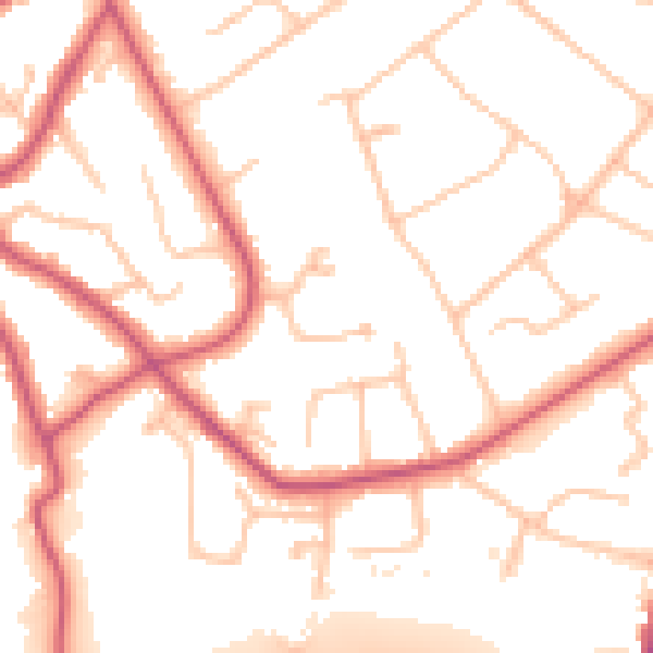 Daytime road noise heatmap for KT6 5HQ