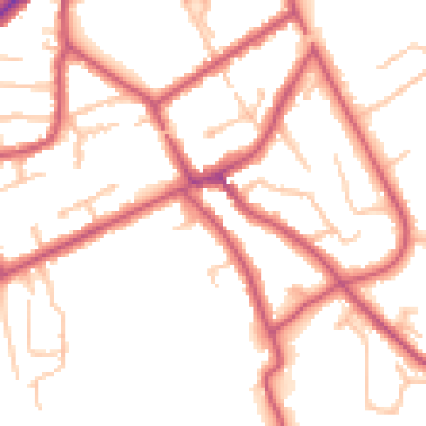 Daytime road noise heatmap for KT6 5HS