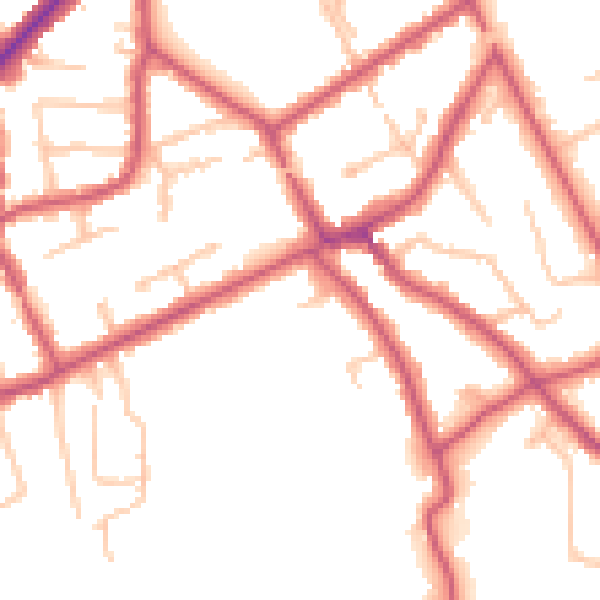 Daytime road noise heatmap for KT6 5HT