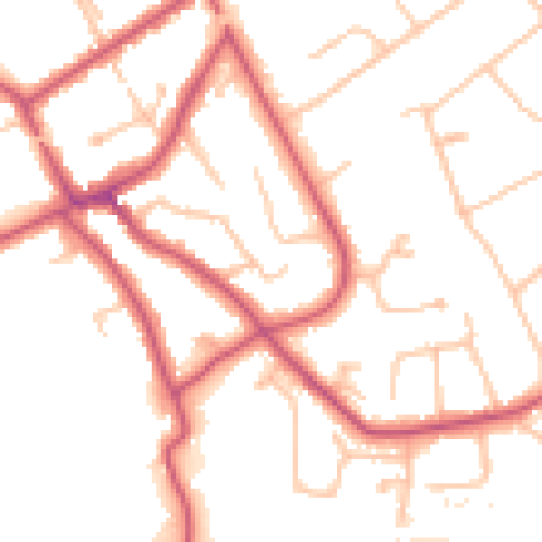 Daytime road noise heatmap for KT6 5JG