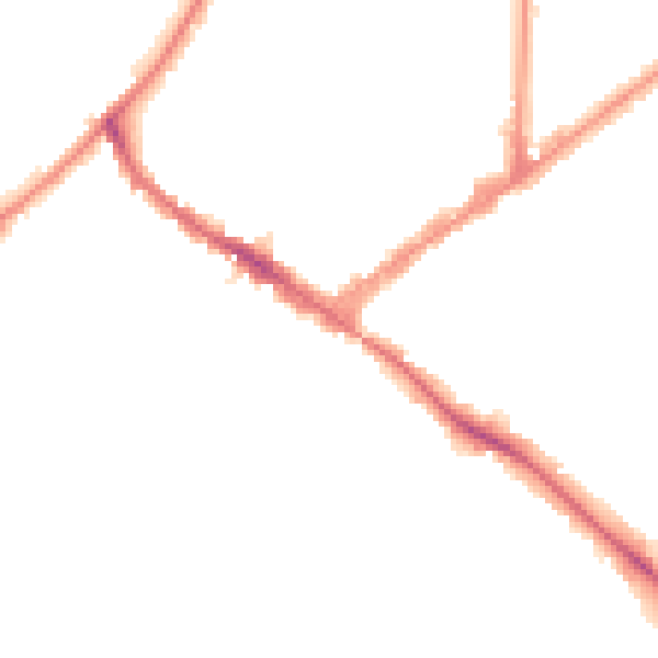 Night-time road noise heatmap for KT6 5LX