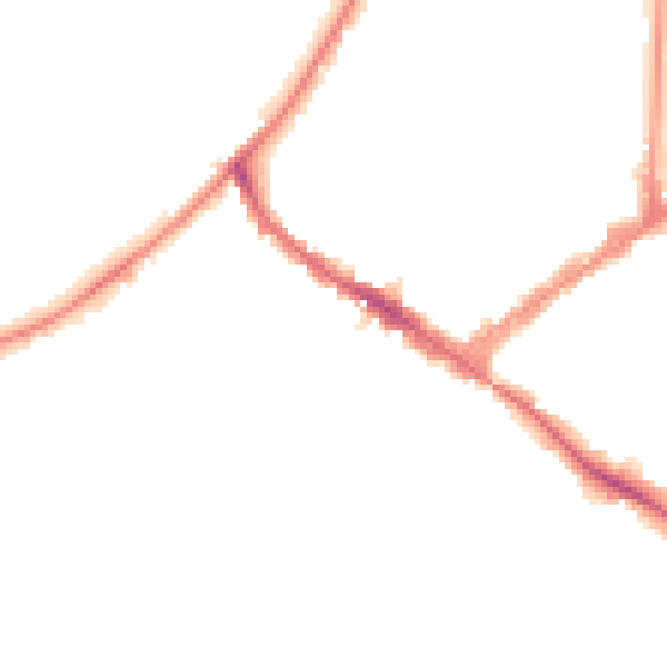 Night-time road noise heatmap for KT6 5PW