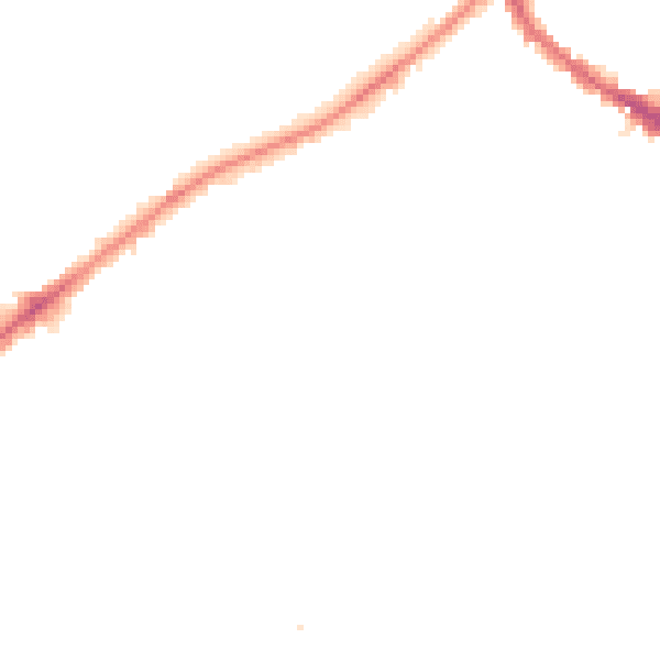 Night-time road noise heatmap for KT6 5RD