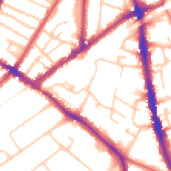 Daytime road noise heatmap for KT6 6BH