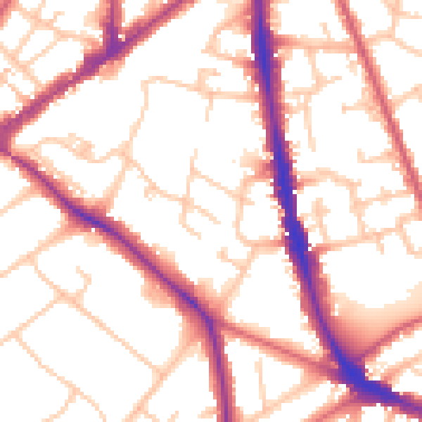 Daytime road noise heatmap for KT6 6DZ