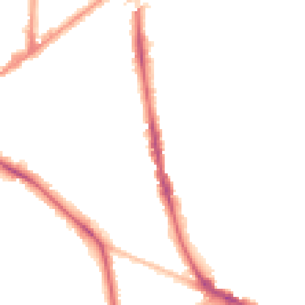 Night-time road noise heatmap for KT6 6HA