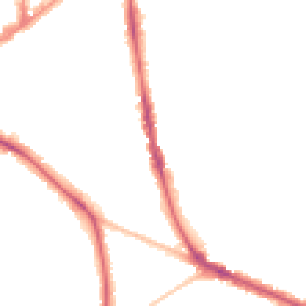 Night-time road noise heatmap for KT6 6HE